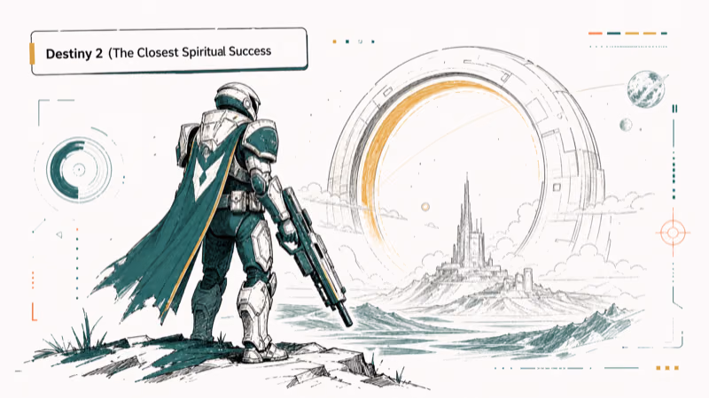 Hand-drawn illustration: Destiny 2 (The Closest Spiritual Successor)