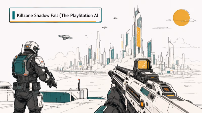 Hand-drawn illustration: Killzone Shadow Fall (The PlayStation Alternative)