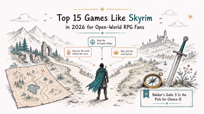Hand-drawn illustration: Baldur's Gate 3 Is the Pick for Choice-Driven Replays