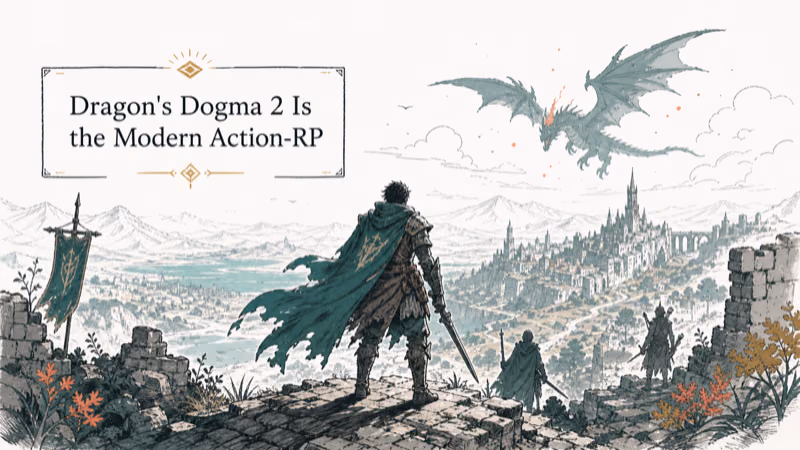 Hand-drawn illustration: Dragon's Dogma 2 Is the Modern Action-RPG Successor