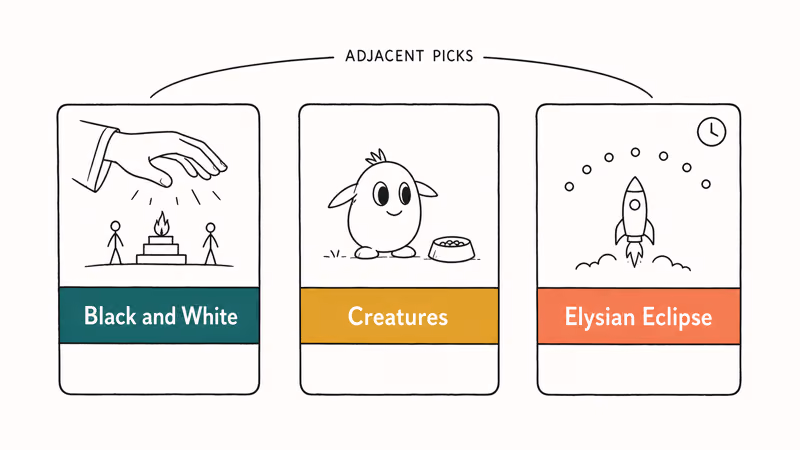 Three cards for Black and White Creatures and Elysian Eclipse