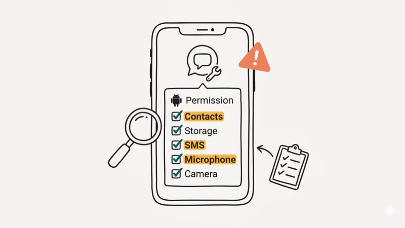 Android permission dialog granting contacts storage SMS microphone access to a third-party WhatsApp clone