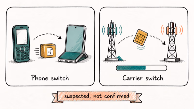 The two reported error 3100 triggers, a Smart Switch phone upgrade and a carrier number port