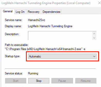 Configure the Hamachi Tunneling Engine