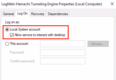 Configure the Hamachi Tunneling Engine