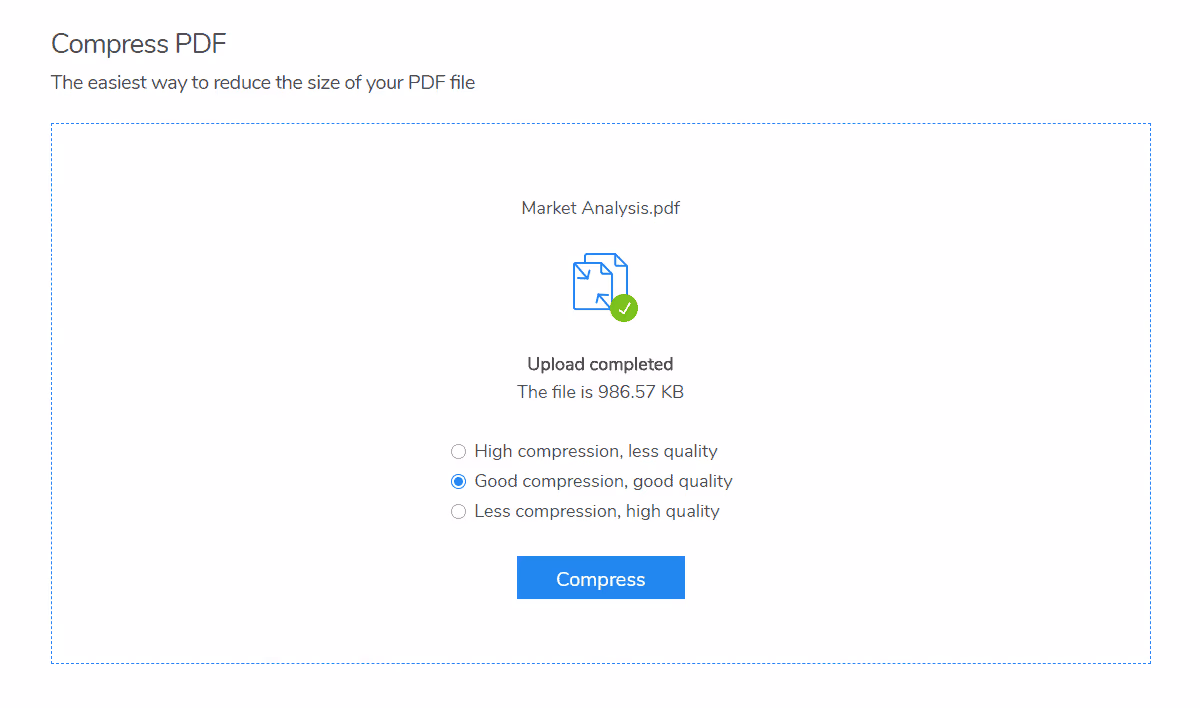 Compress PDF using HIPDF
