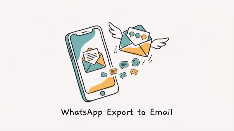 WhatsApp chat messages being exported via email from a smartphone