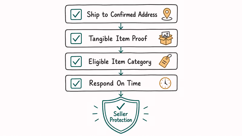 Four Seller Protection eligibility checkpoints a PayPal transaction must pass for coverage