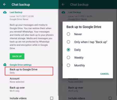 Backing Up Whatsapp Contacts On Android To Google Drive