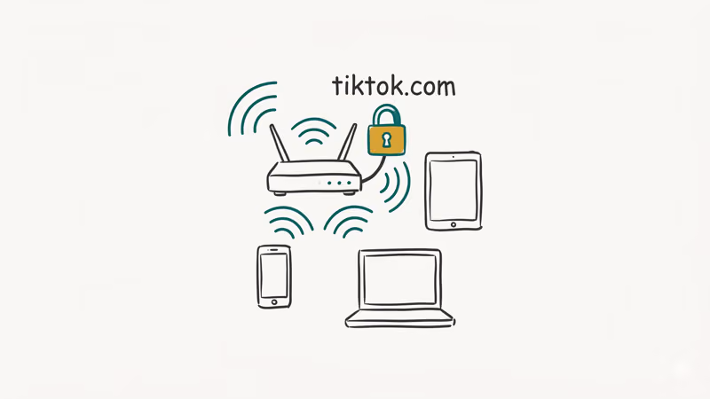 Home Wi-Fi router blocking TikTok domain across connected devices