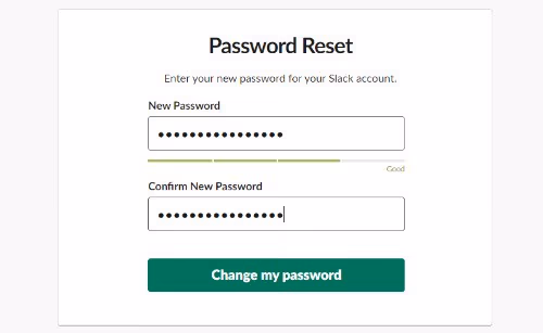 Reset Password on Slack