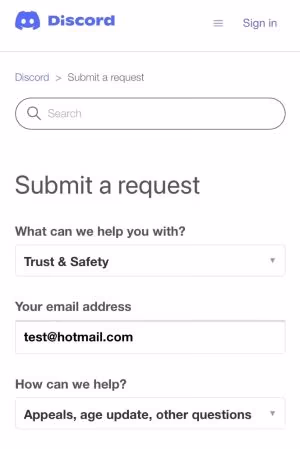 Submit the Request to Discord