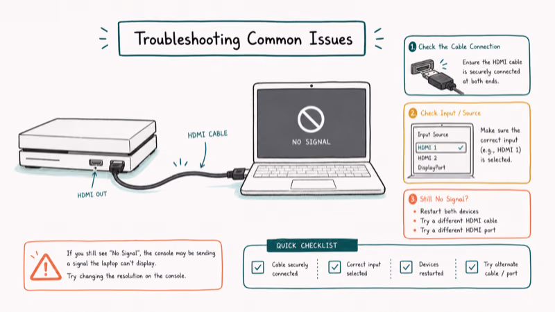 Hand-drawn illustration: Troubleshooting Common Issues