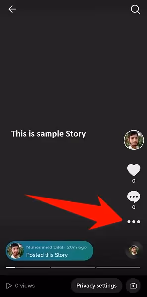 tap the three dots to open the menu