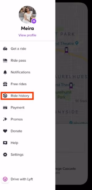 Lyft Ride History