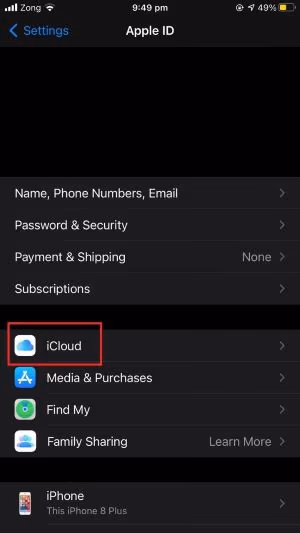 iCloud Settings