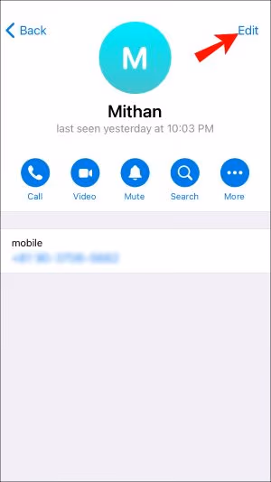 Select the Edit option