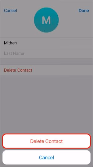 Confirm to Delete Contact