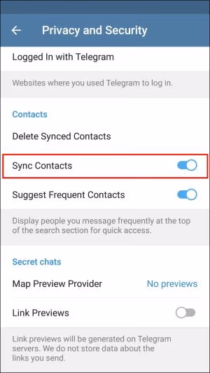 Turn off the Sync contacts option