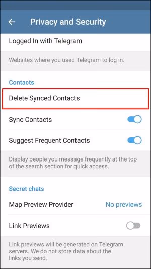 Turn off the Delete Synced Contacts button