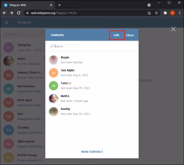 Tap on the Edit option