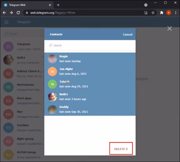 Tap on the Delete option