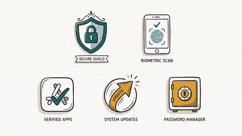 Five keylogger prevention methods including biometric lock and password manager