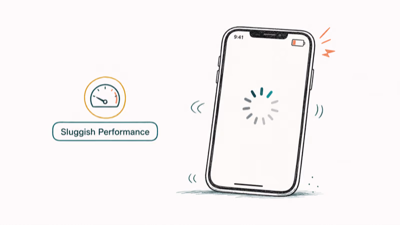 Hand-drawn illustration: Sluggish Performance