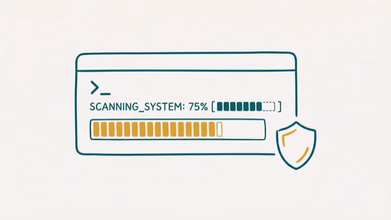Command prompt terminal running system file checker scan with progress bar