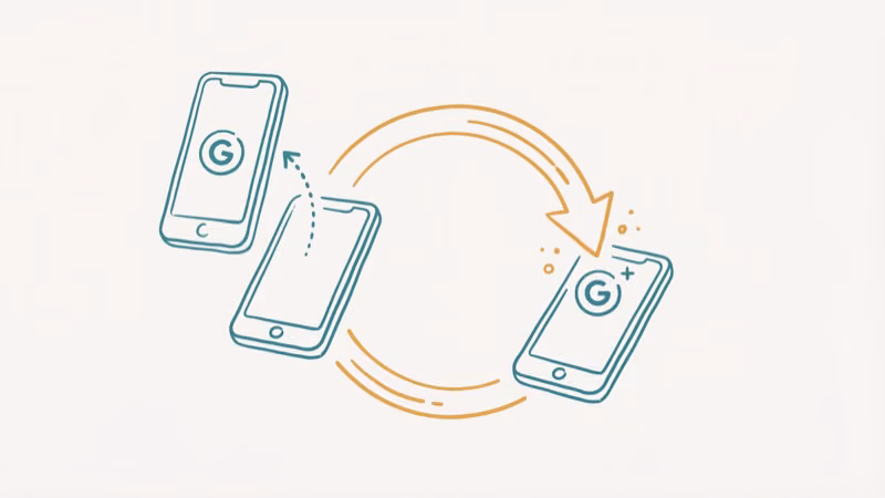 Google account being removed and re-added to Android phone with circular arrows