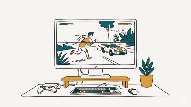 Monitor showing screen tearing artifact with misaligned top and bottom halves