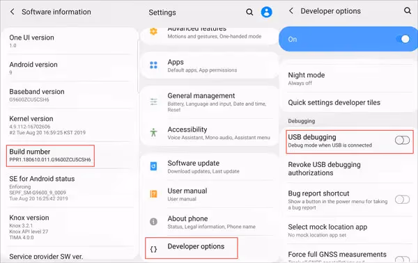 Enable USB Debugging on Android phone