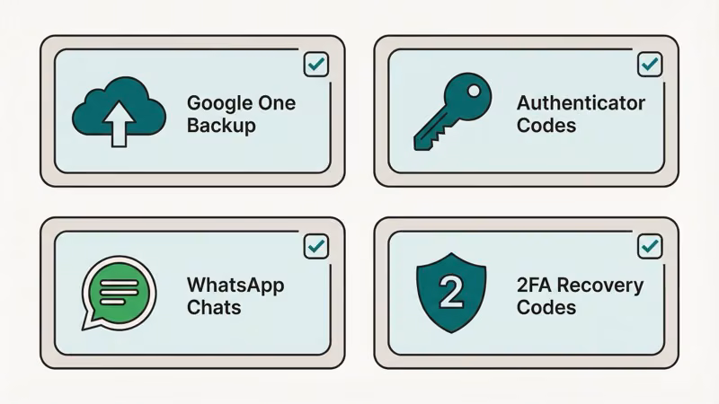 Pre-flash backup checklist with four categories