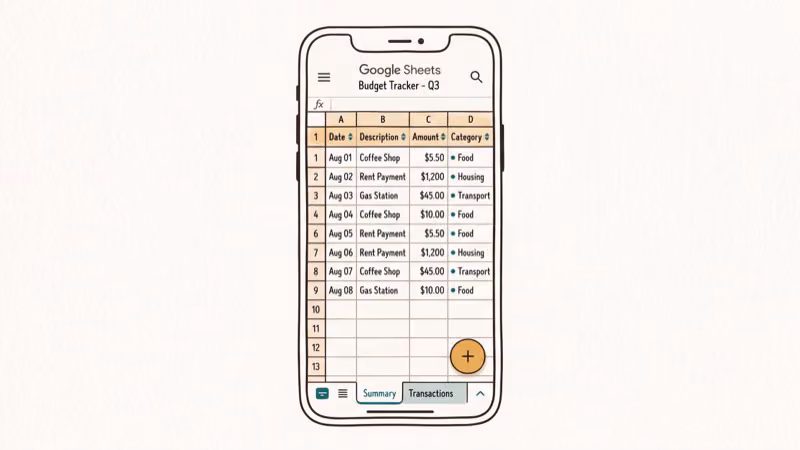 Freezing a row in Google Sheets mobile app on Android and iOS devices