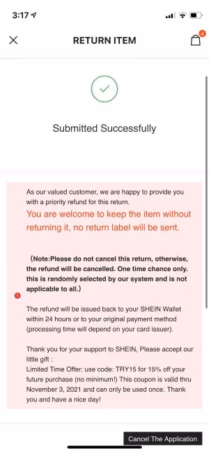 SHEIN Refund