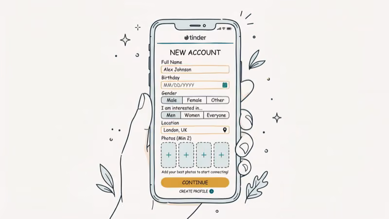 Setting up a new Tinder account with fresh phone number email and photos after a ban