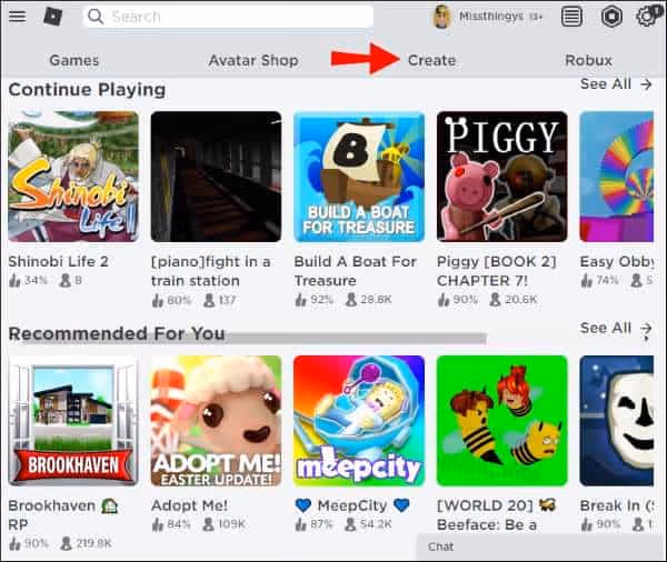 Create Menu on Roblox
