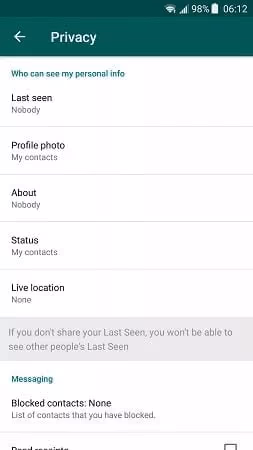 WhatsApp Privacy About