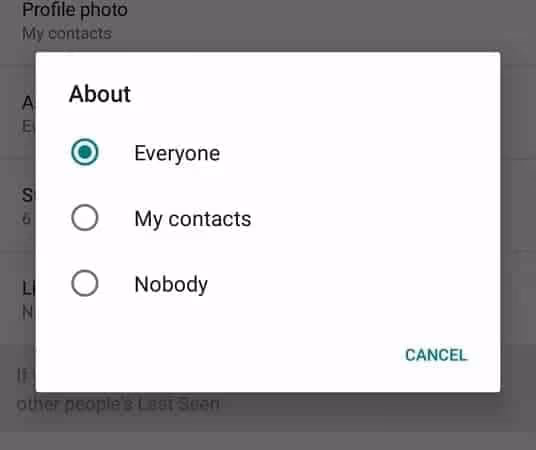 Change Option to Nobody or My Contacts