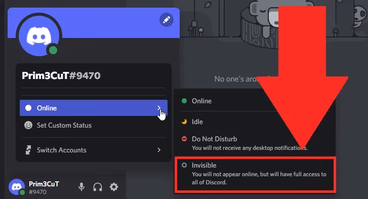Use Invisible Mode on Discord