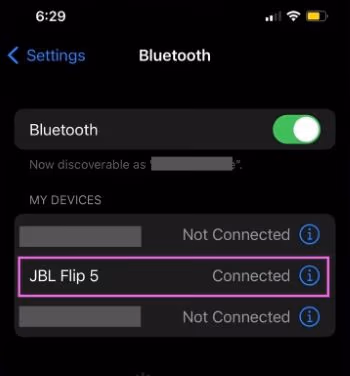 Choose Your JBL Speaker from the List and Click "Pair"