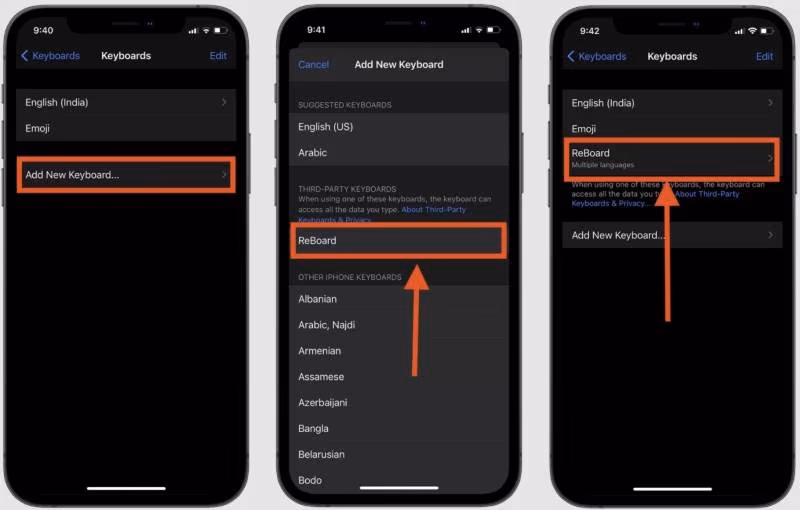 Configuring a Third-Party Keyboard for iPhone