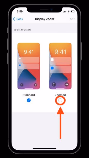 Choose Zoomed Option