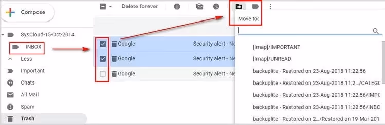 Recover Deleted Emails from Gmail through Trash