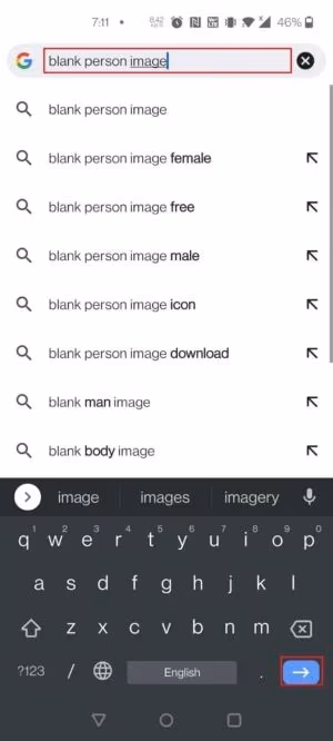 Search blank person image