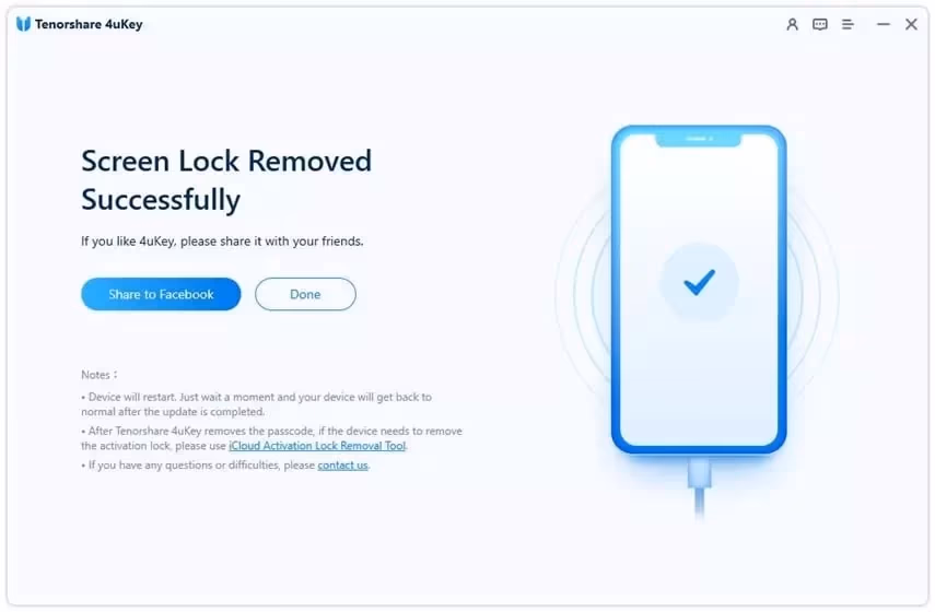 Reset iPhone without Passcode using Tenorshare 4uKey