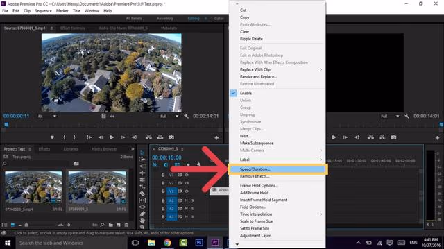  adjust the speed and the duration of the clip