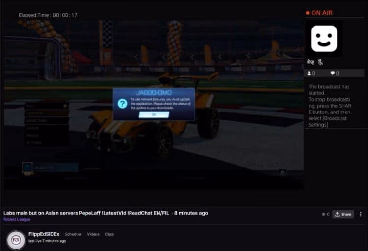 Go to the Live Stream option 