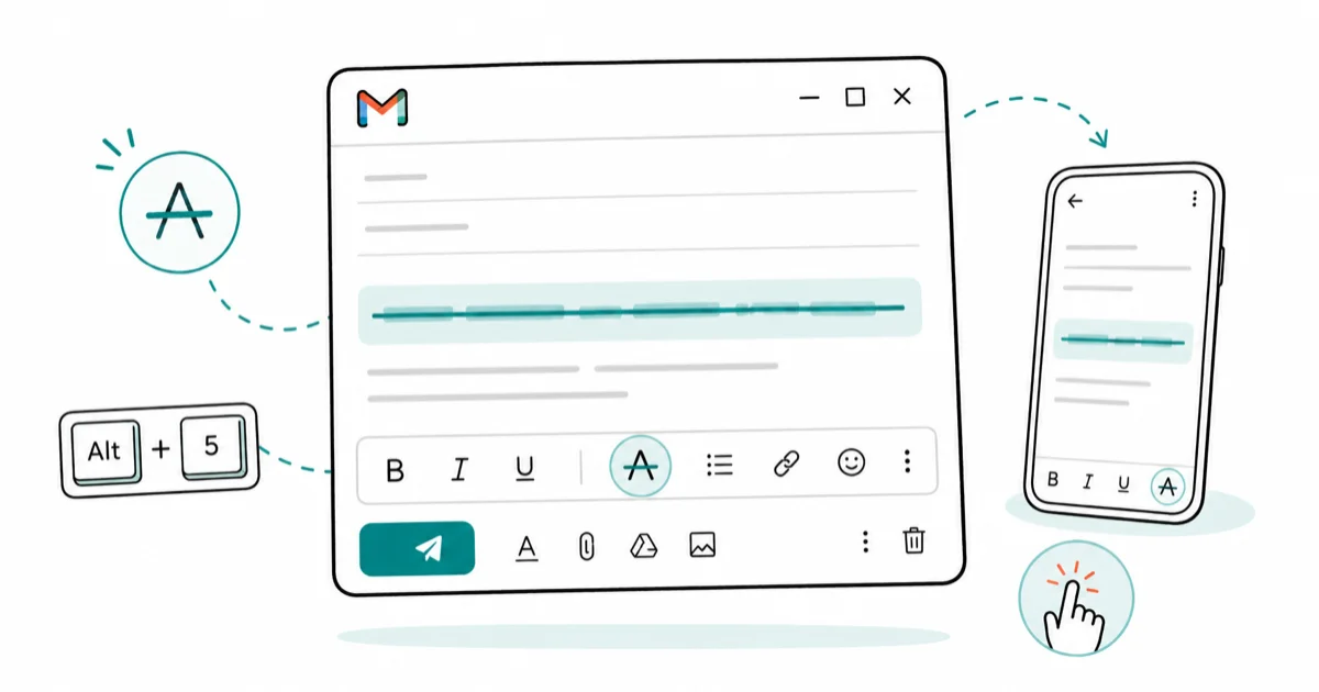 How to Strikethrough Text in Gmail: Desktop and Mobile cover image