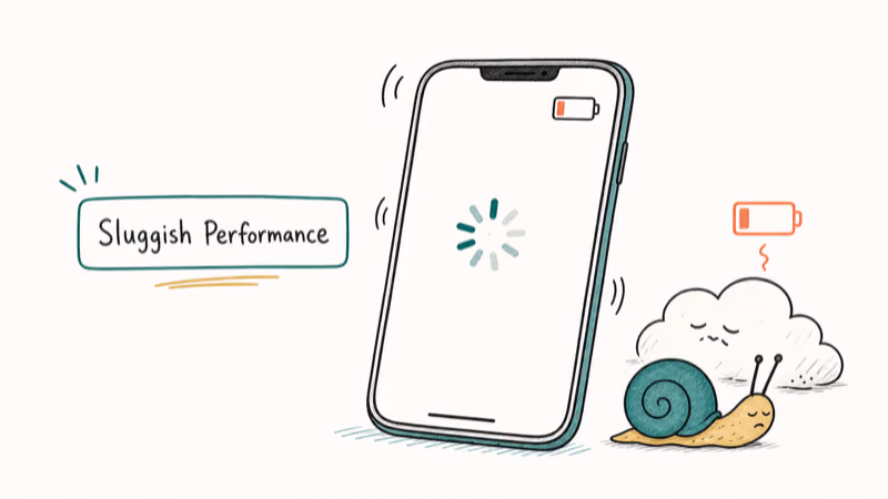 Hand-drawn illustration: Sluggish Performance